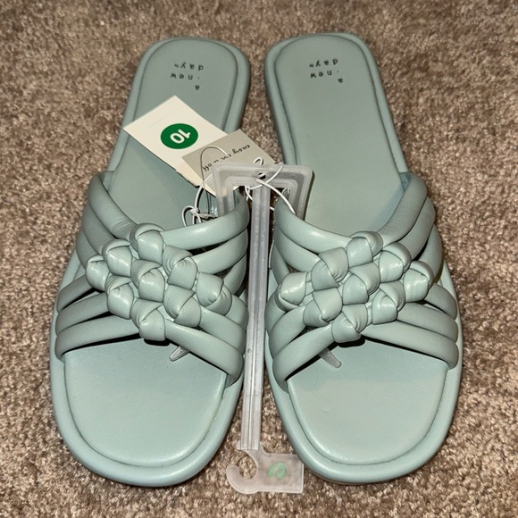 A New Day Dulce Padded Knot Slide Sandals Size 10 Color Light Blue - Picture 2 of 7